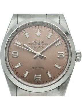 Rolex Air King SS Watch Pink